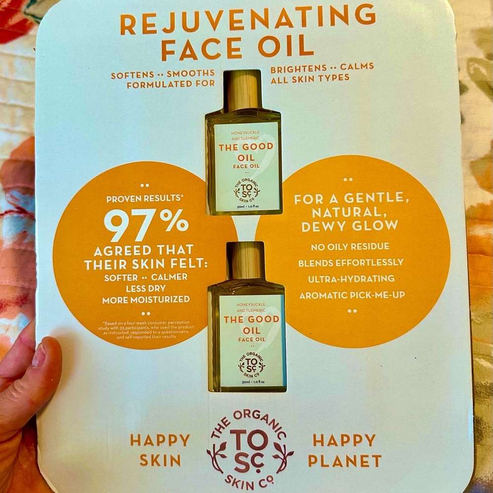 THE GOOD OIL-HONEYSUCKLE & TURMERIC FACE OIL 2 1 fl oz bottles.